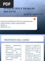 Resentación Del Curso Innovación y Trabajo Docente Plan 2018