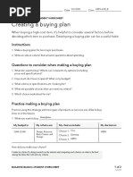 Creating A Buying Plan: Instructions