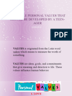 Lesson 4 Desirable Personal Values