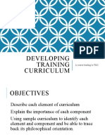 Developing Training Curriculum: A Course Leading To TM2