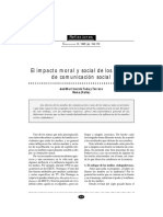 El Impacto Moral y Social de Los Medios de Comunicación Social