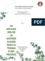 La Aplicación de La Antropología para El Trabajo Del Psicólogo