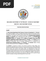 Director, Chief Investment Officer - New Jersey Department of The Treasury, Division of Investment