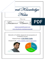 General Knowledge Notes by Taimoor Gondal