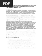 LA INEFICIENCIA DE LA MUNICIPALIDAD DE SANTA MARIA DEL VALLE CON RELACION A LA CONTAMINACION DEL RIO DE CONCHUMAYO (Conclusiones)