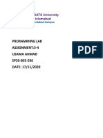 Proramming Lab Assignment:5-4 Usama Ahmad SP20-BSE-036 DATE: 17/11/2020