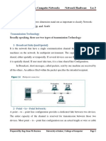 Network Hardware:: Transmission Technology and Scale