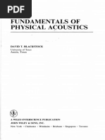 Fundamentals of Physical Acoustics: Davidt. Blackstock University of Texas Austin, Texas