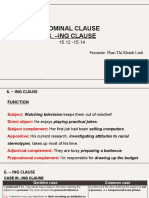 Nominal Clause & Syntactic Functions of Adverbial Clauses