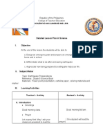 Detailed Lesson Plan Earthquake Prepareness