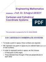 EEE 201 Engineering Mathematics Assoc - Prof. Dr. Ertuğrul AKSOY Cartesian and Cylindrical Coordinate Systems