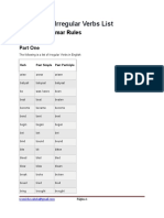 Past Tense Irregular Verbs List