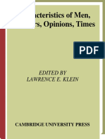 Lord Shaftesbury, Anthony Ashley Cooper, Shaftesbury, Lawrence Klein - Shaftesbury - Characteristics of Men, Manners, Opinions, Times (2000)