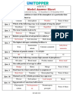 Model Answer Sheet: Weather