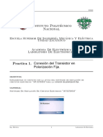 Practica 1 Conexion Del Transistor en Polarizacion Fija