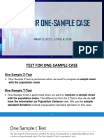 Test For One Sample Case