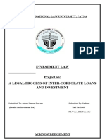 Investment Law Project On: A Legal Process of Inter-Corporate Loans and Investment