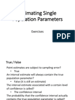 Estimating Single Population Parameters: Exercises