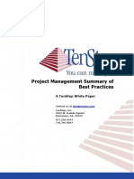 Project Management Summary of Best Practices: A Tenstep White Paper