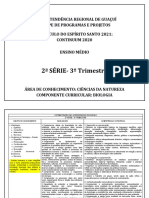 Conteúdos 2021 - Biologia - 2 Série EM - 3º Trimestre