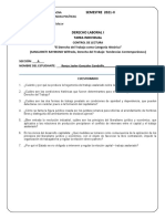 Tarea 2. - Control Lectura - Derecho Del Trabajo Como Categoría Histórica - Hoja Desarrollo