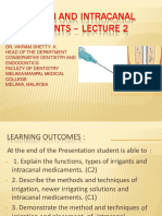 Irrigation and Intracanal Medicaments - Lecture 2 - L