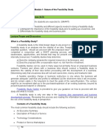 Module 1: Nature of The Feasibility Study