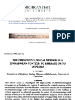 Chitando. The Phenomenological Method in A Zimbabwean Context - To Liberate or To Opress...