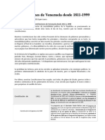 Constituciones de Venezuela Desde 1811 1999