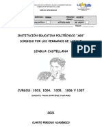 4°P Guía de Aprendizaje LENGUA CASTELLANA 10°