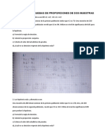 EJERCICIOS DE PRUEBAS DE PROPORCIONES DE DOS MUESTRAS - Pedraza Bautista Luis Diego