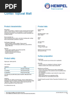 Contex Topcoat Matt: Product Characteristics Product Data