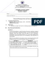 Learning Activity Sheet Business Finance