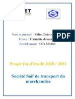 Projet Fin D'étude 2020 / 2021: Société Saif de Transport Du Marchandise