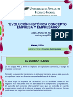 Evolucion Historica Concepto Empresa y Empresario