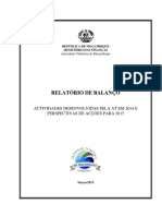 Relatório de Balanço Das Actividades Desenvolvidas Pela AT em 2014 e Perspectivas de Acções para 2015