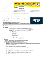 Learning Activity Sheet 1 - Homogeneous Mixtures