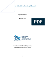 Mechanics of Solids Laboratory Manual: Tensile Test