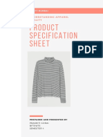 Product Specification Sheet: Understanding Apparel Quality