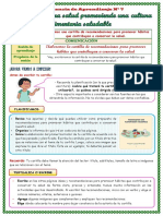 15 DE SETIEMBRE - Elaboremos La Cartilla de Recomendaciones para Promover Hábitos Que Contribuyan A Conservar La Salud.