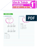 Multiplicacion y Division de Numeros Enteros para Primer Grado de Secundaria