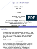 Brent - 1994 - Ramanujan and Euler's Constant