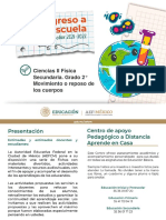 Secundaria: Ciencias II Física Secundaria. Grado 2° Movimiento o Reposo de Los Cuerpos