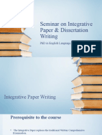 Seminar On Integrative Paper and Dissertation Writing