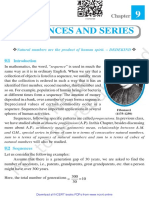 Sequences and Series: Natural Numbers Are The Product of Human Spirit. - DEDEKIND