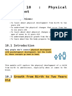 10: Physical Development: Student Objectives