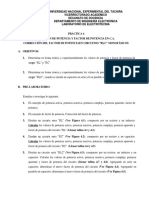 Práctica #4 Potencia, Factor de Potencia y Corrección de Factor de Potencia en Circuitos Monofásicos