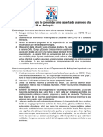 Comunicado Nueva Ola de Casos de COVID-19 en Antioquia