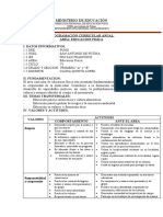 Ministerio de Educación: Programación Curricular Anual Area: Educacion Fisica I. Datos Informativos