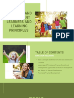 The Child and Adolescent Learners and Learning Principles